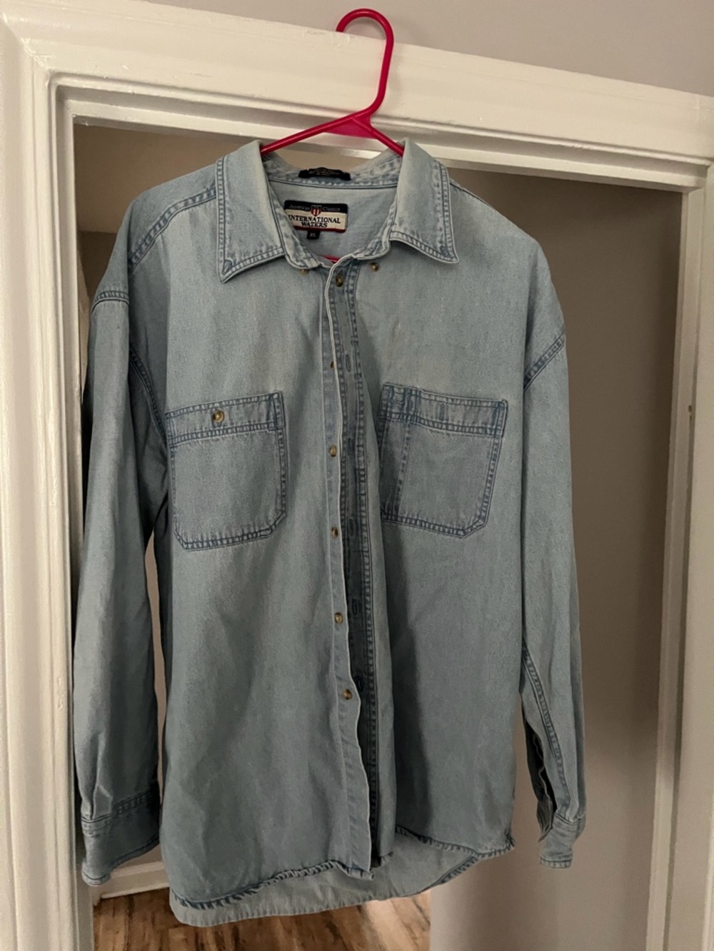 American Vintage Light Blue Denim Button-Down Shirt